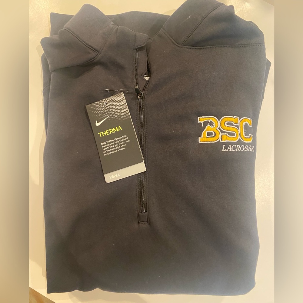 NWT Birmingham Southern College Lacrosse 1/4Zip. Black w BSC logo. Men's XL